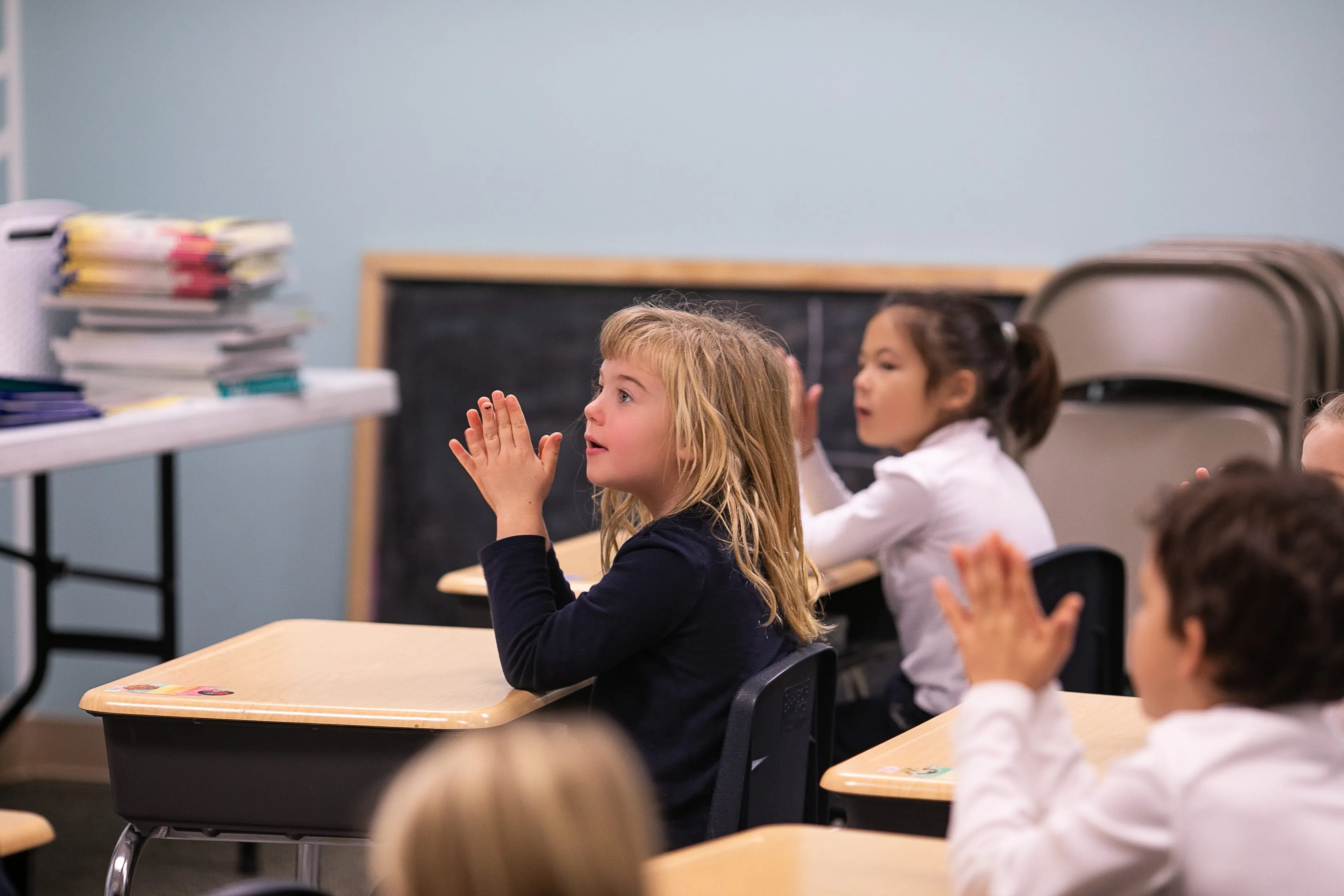 Kindergarten students in classroom